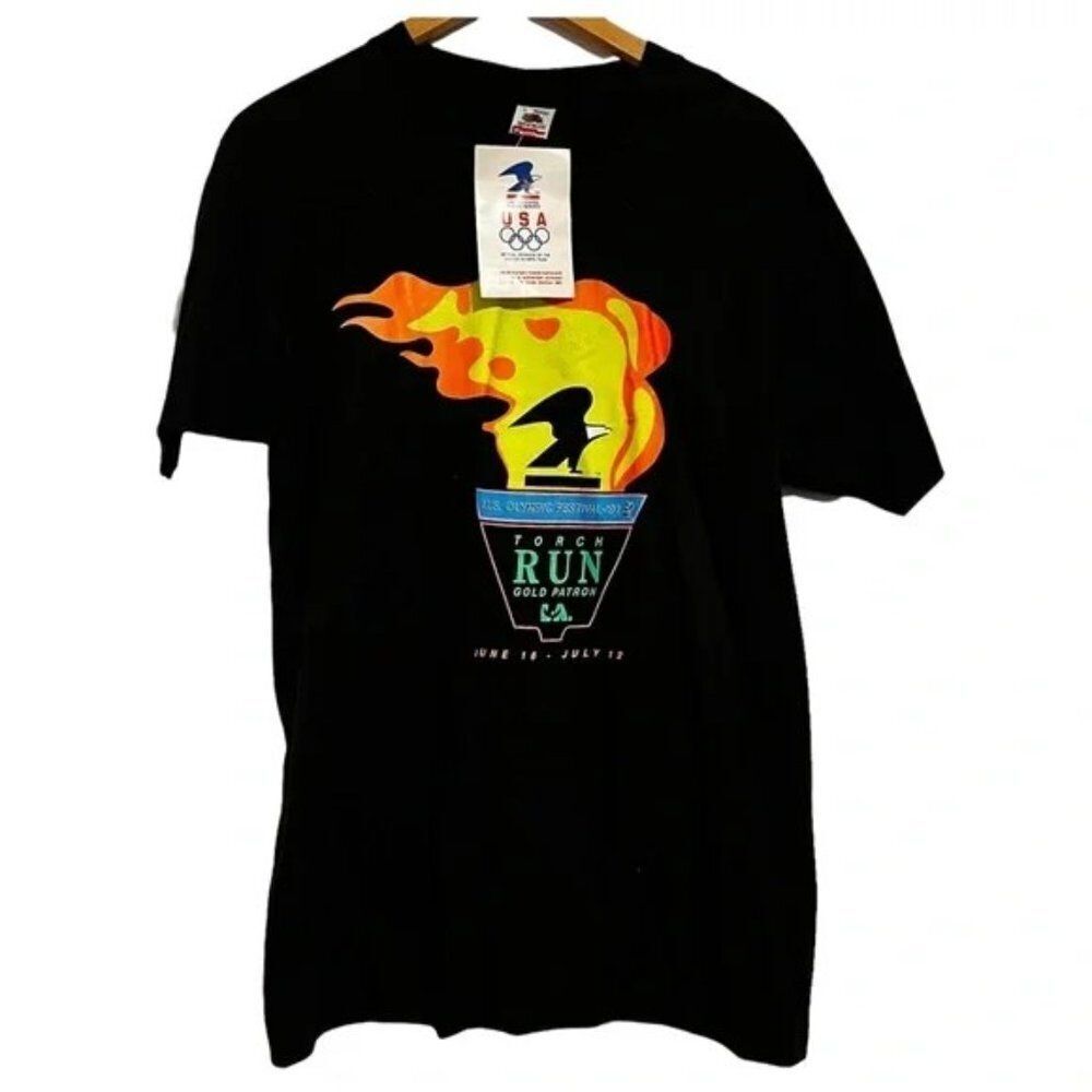 Vintage 90s US Olympic festival 91 torch run marathon T-shirt